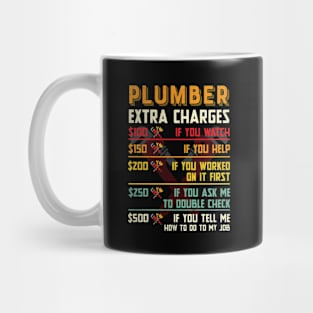 Plumber Extra Charges Funny Plumber Mug